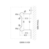 OZONE OSSH-11-ED-PSS Wall to Glass Hinges