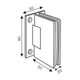 OZONE OSSH-11-ED-PSS Wall to Glass Hinges
